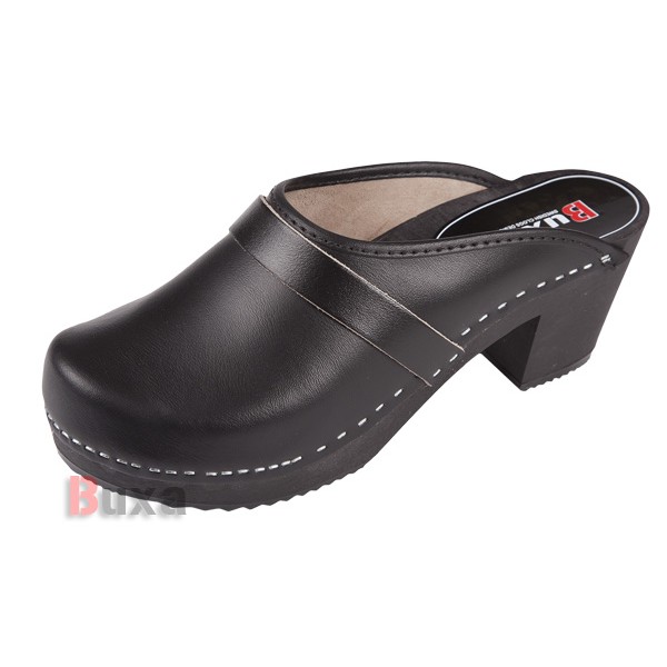 Damen-Clogs mit hohem Absatz OS1 – Ganz schwarz