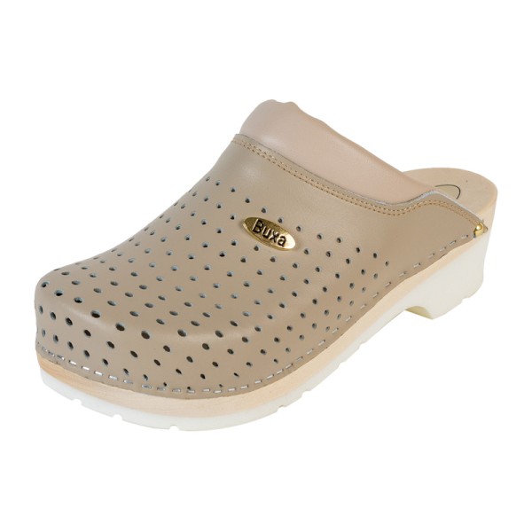 Clogs mit Gummisohle SuperKomfort FPU11 - Beige