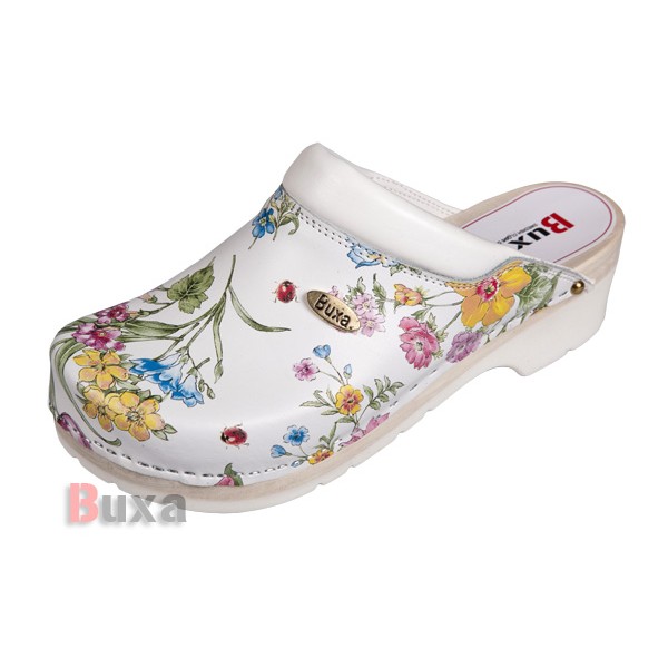 Clogs mit Gummisohle SuperKomfort FPU10 – Blumenmuster