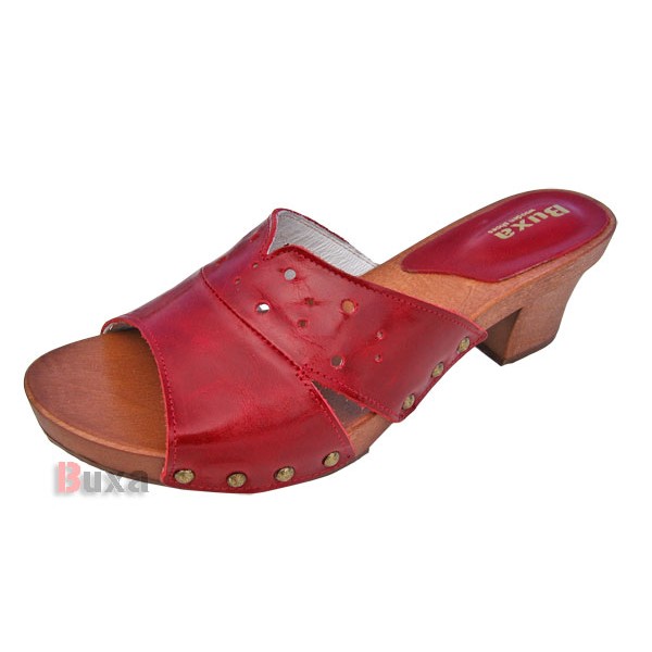 Damen-Clogs mit niedrigem Absatz KD10 – Rot