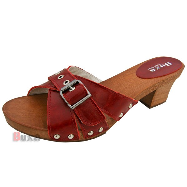 Damen-Clogs mit niedrigem Absatz KD20 – Rot