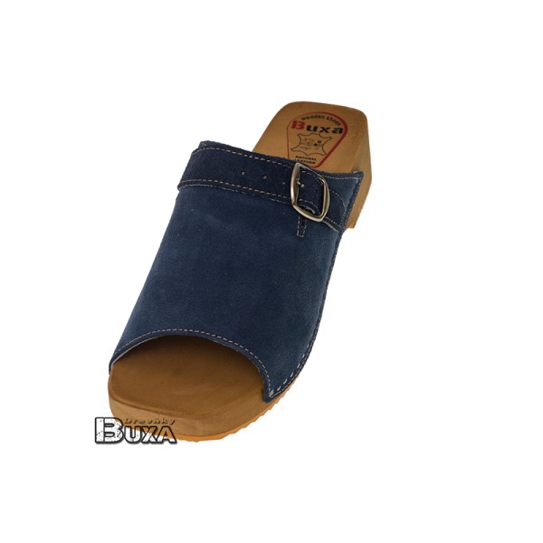 Damen Clogs Flip Flops K1 - Blaues Wildleder