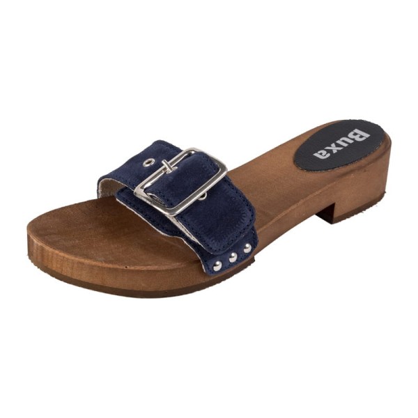 Damen Clogs Hausschuhe L20 – Blaues Wildleder