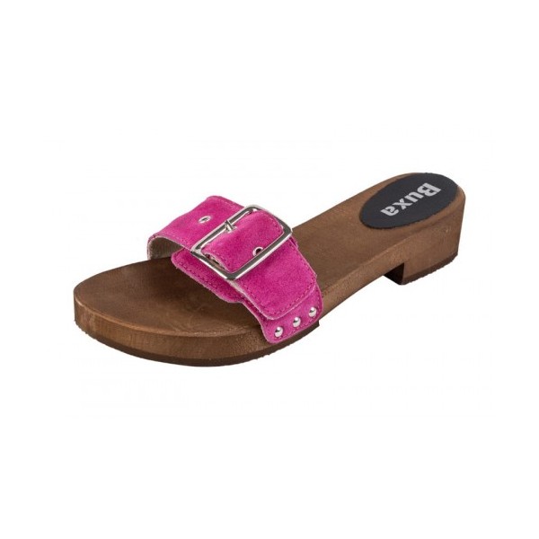 Damen Clogs Hausschuhe L20 – Rosa Wildleder