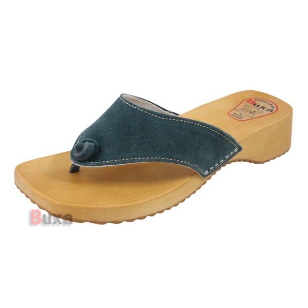 Damen Clogs Flip Flops J1 – Blaues Wildleder