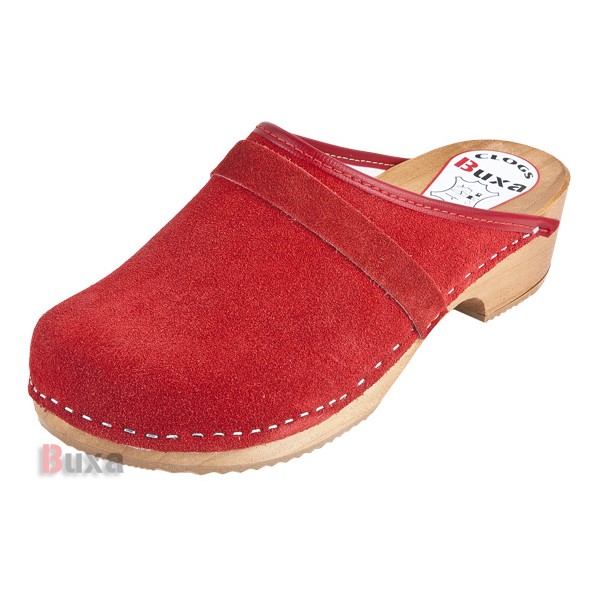 Holzschuhe Klasik P1 - Rotes Wildleder