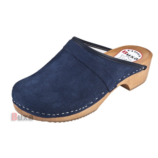 Klasik P1 Holzschuhe – Blaues Wildleder