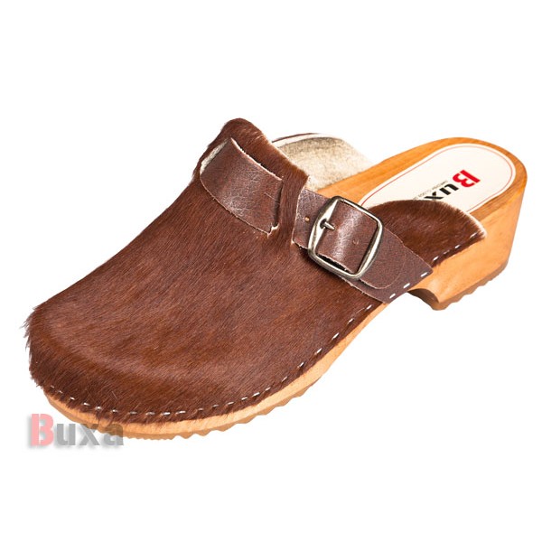 Clogs Klasik PM1 – Leder mit braunem Fell