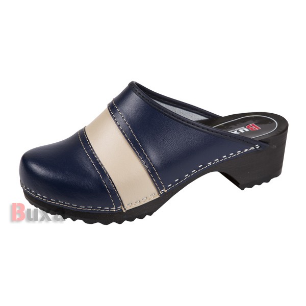 Klasik PPK Clogs - Dark Blue With Beige Stripe