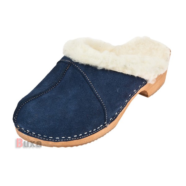 Beheizte Damen-Clogs Klasik PFU – Blaues Wildleder