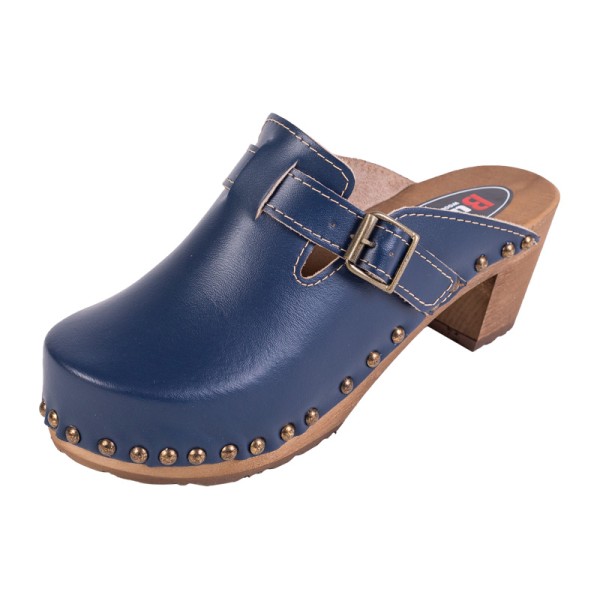 Women's High Heel Clogs OS4 - Dark Blue