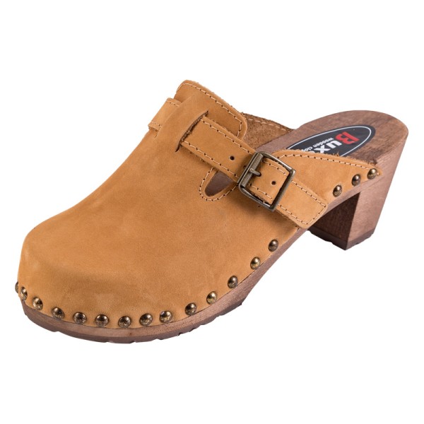 Women's High Heel Clogs OS4 - Honey Nubuck