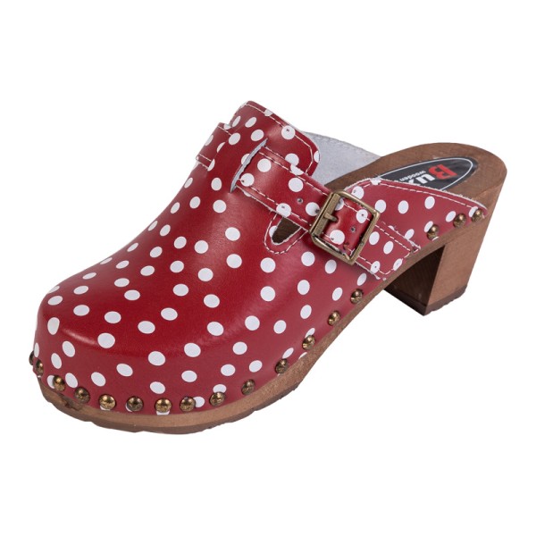 Women's High Heel Clogs OS4 - Dotted