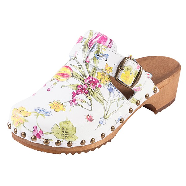 Damen-Clogs mit hohem Absatz OS5 – Beiges Wildleder