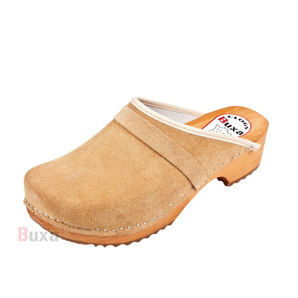 Swedish Wooden Boots F1 - Beige Suede