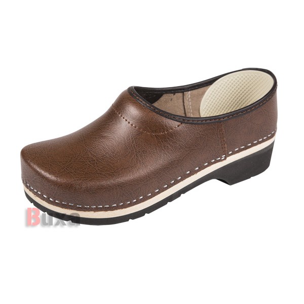 Clog Galoshes On Rubber Sole SuperKomfort ZPU3 - Brown and Black