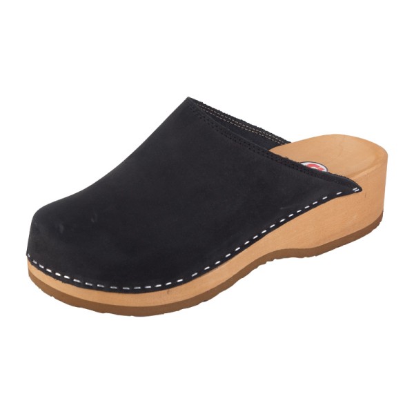 Women's Platform Clogs PZM1 - Black Nubuck