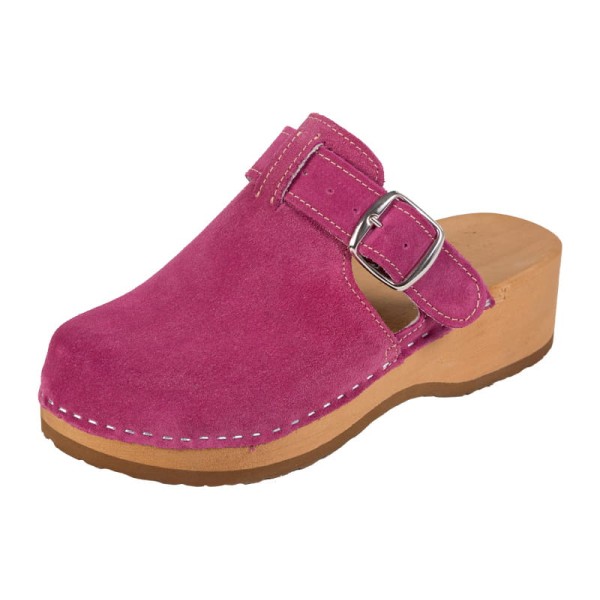 Damen-Plateau-Clogs PZM2 – Rosa Wildleder