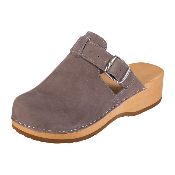 Damen-Plateau-Clogs PZM2 – Graues Nubuk