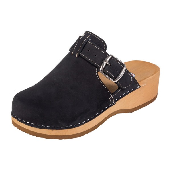 PZM2 Plateau-Clogs für Damen – Schwarzes Nubukleder