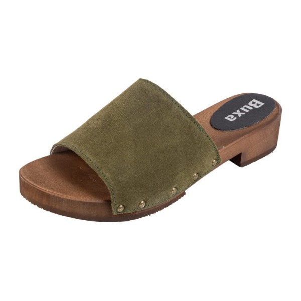 Women's Clogs Flip Flops L40 - Green Suede