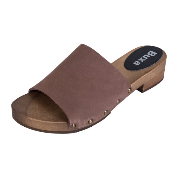 Damen Clogs Flip Flops L40 - Braunes Nubuk