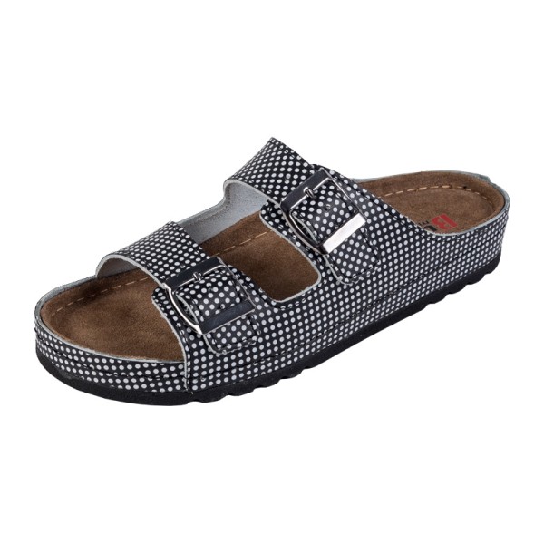 Pantofi medicali de dama MEMORY - Flip flops - BZ110 - Black Dotted