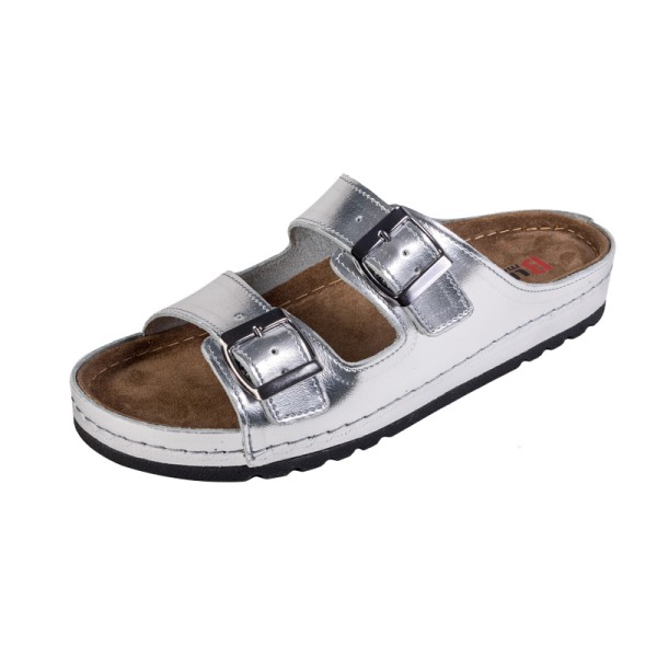 Women's medical shoes MEMORY - Flip flops - BZ110 - Silver