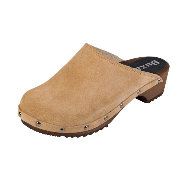 Damen-Clogs Classic PE10 – Beiges Wildleder