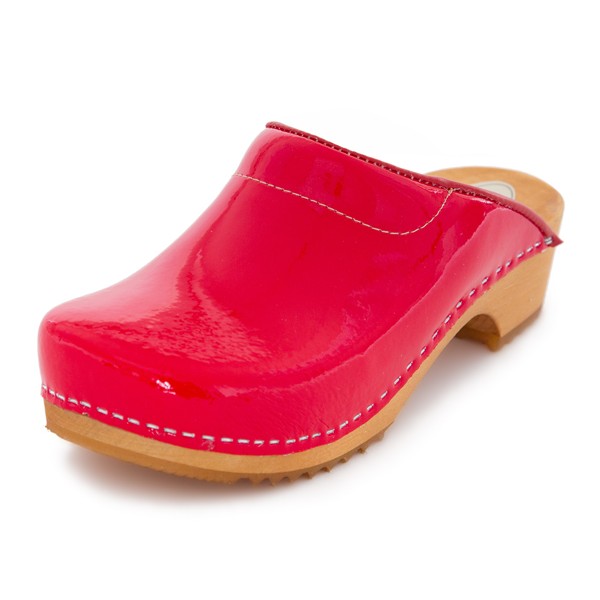 Swedish Wooden Shoes F3 - Shiny Red