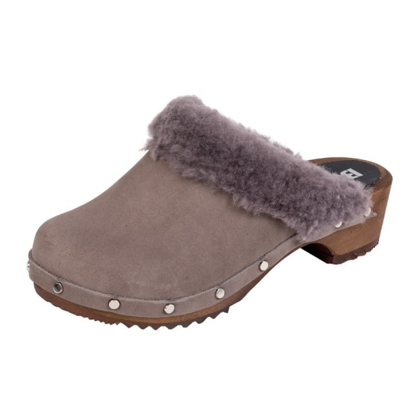 Beheizte Clogs für Damen Klasik PF2 – Graues Nubuk