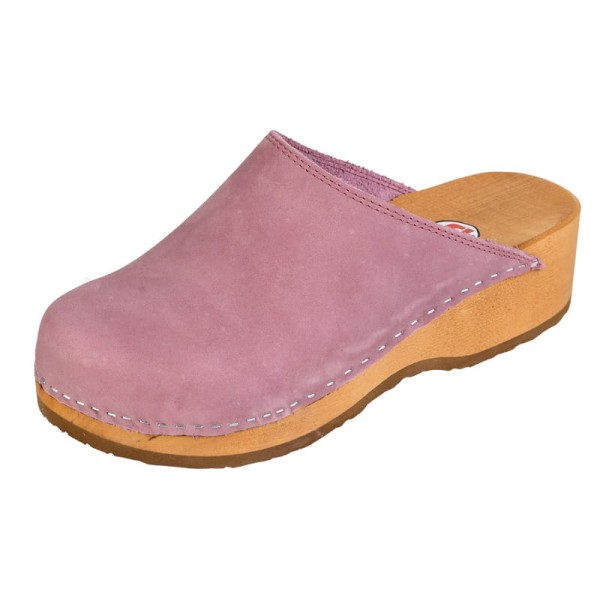 Damen-Plateau-Clogs PZM1 – Rosa Nubuk