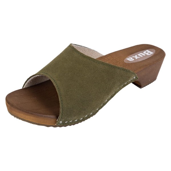 Women's Clogs Slippers W40 - Green Suede