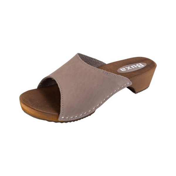 Damen Clogs Flip Flops W40 - Graues Nubuk