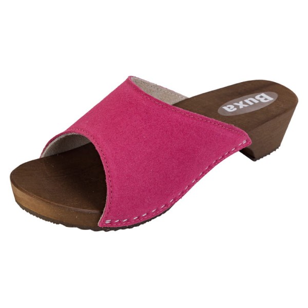 Damen Clogs Hausschuhe W40 – Rosa Wildleder