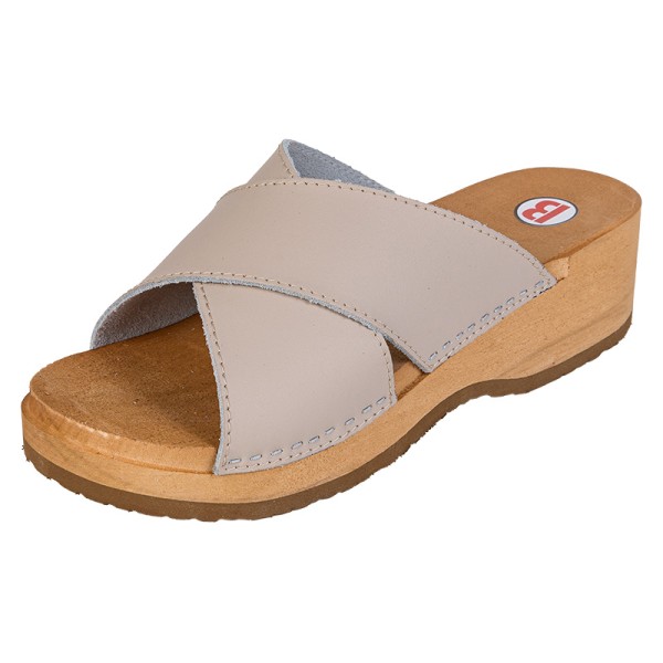 Damen-Plateau-Clogs PZM6 – Beige