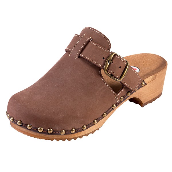 Damen-Clogs Classic PE15 – Braunes Nubuk