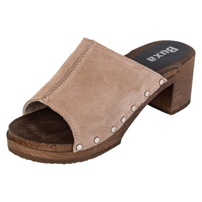 Dámske Dreváky Na Vysokom Opätku OS72 - Béžový Semiš