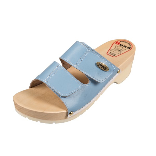 Wooden Slippers On Rubber Sole KPU1 - Blue