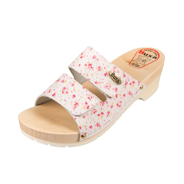 Wooden Slippers On Rubber Sole KPU1 - Floral