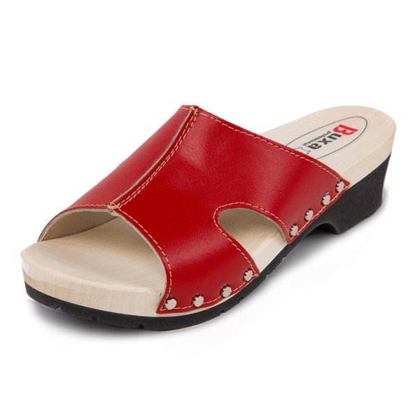 Clog Flip Flops On Rubber Sole KPU2 - Red